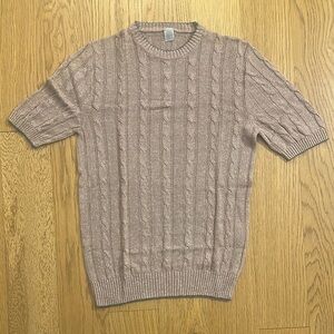 ELEVENTY SWEATER MEN M TAUPE CABLEKNIT